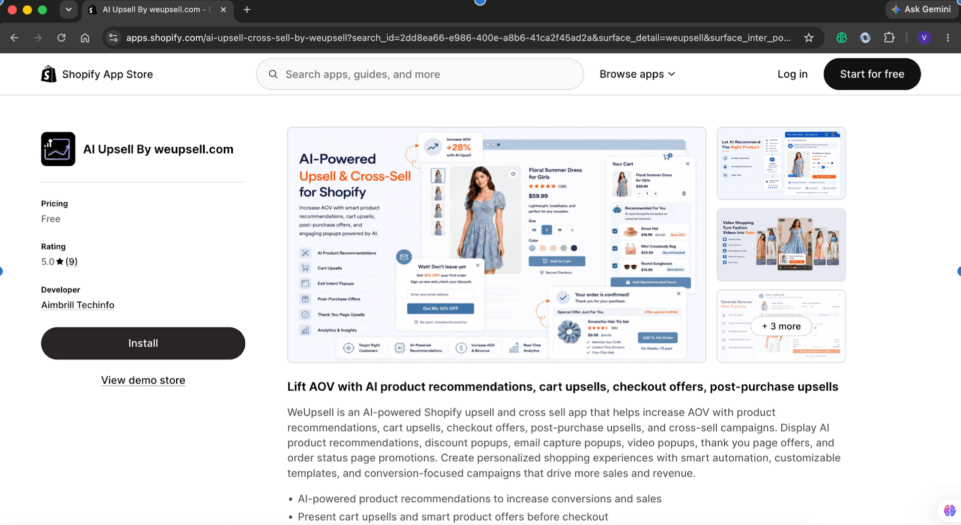 AI Upsell by weupsell on the Shopify App Store