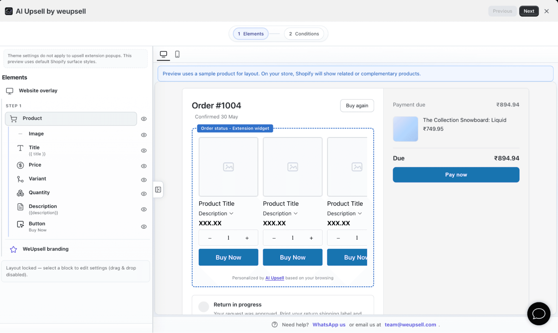 Step 2: Customize the Order Status Offer