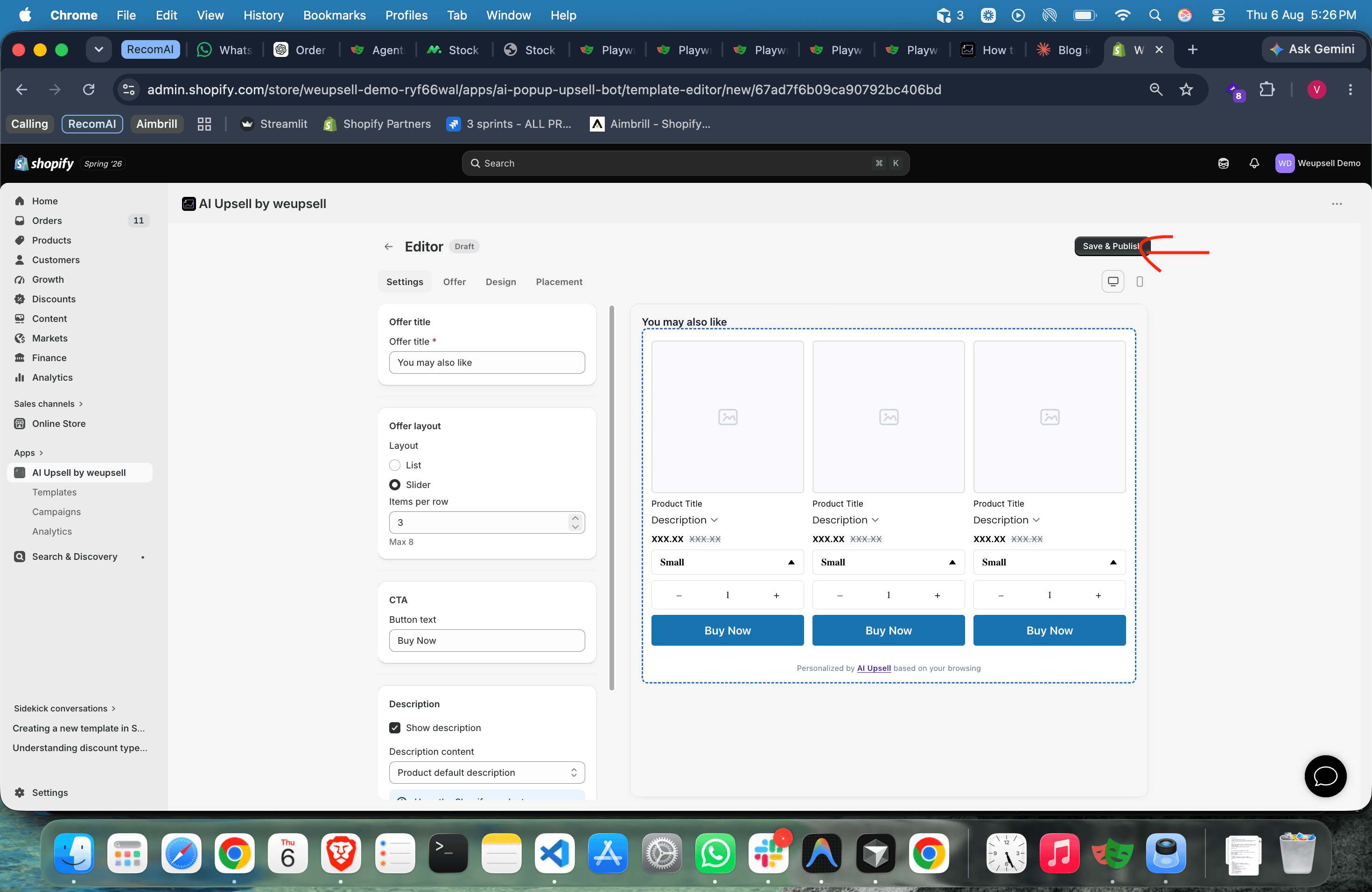 Step 2: Customize offer title, layout, CTA, and description in the Editor
