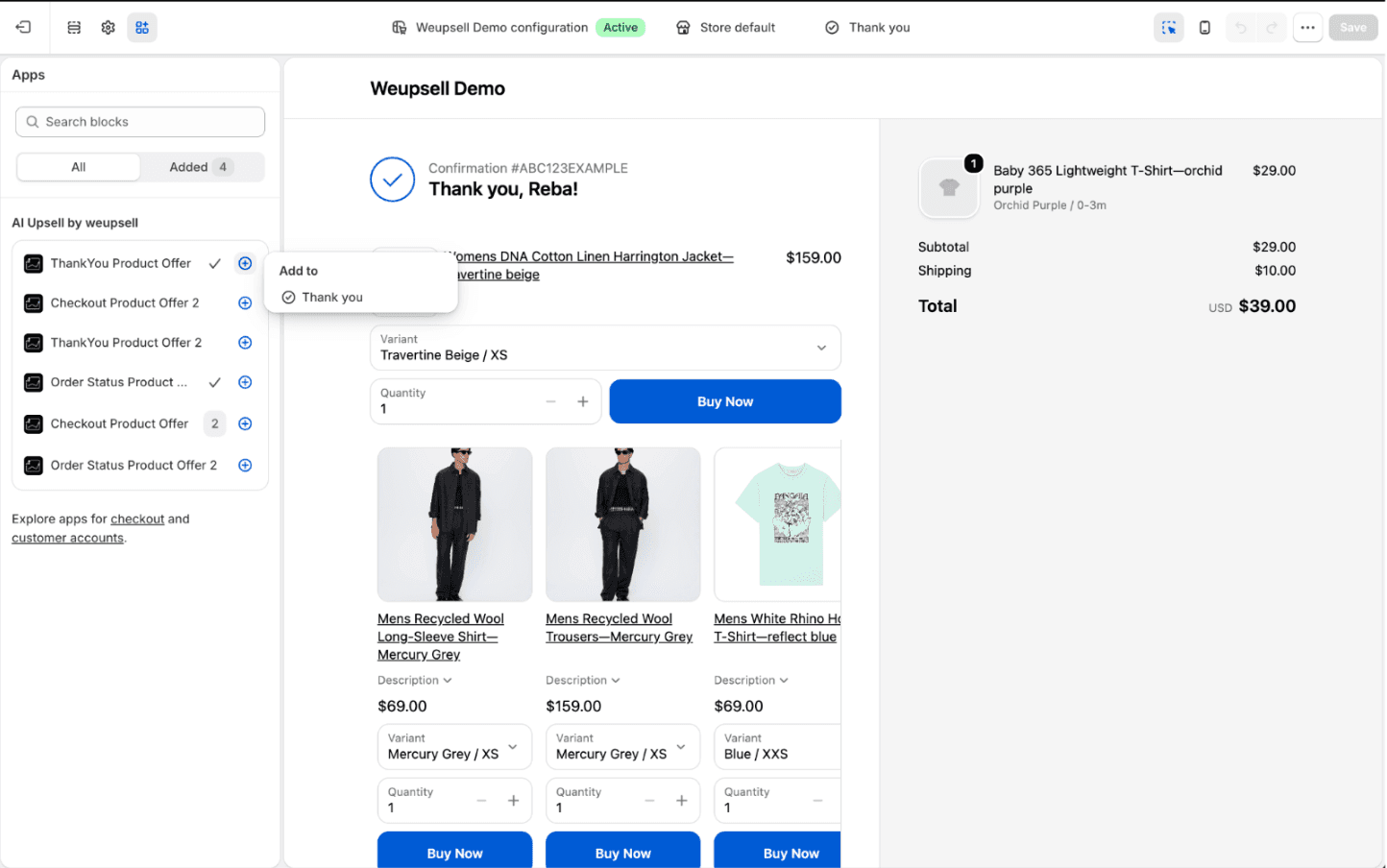 Step 5: Open the Shopify Thank You Editor
