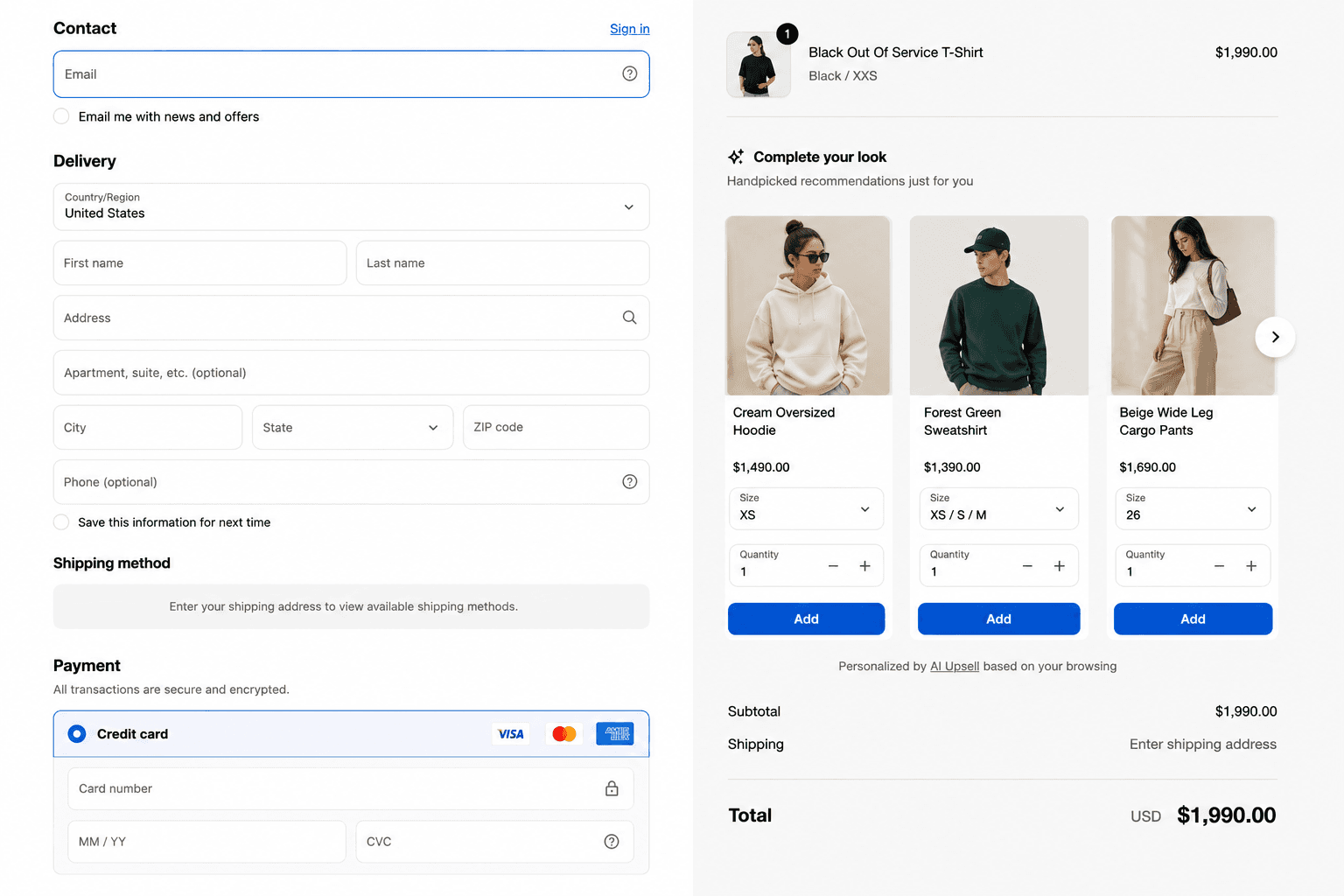 Checkout Upsells