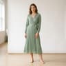 Draped Silk Evening Gown
