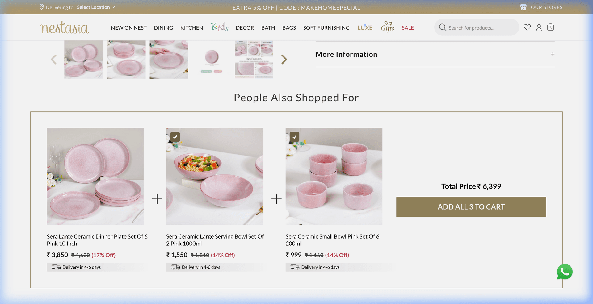 Shopify product page showing AI-powered complementary bundle recommendation widget