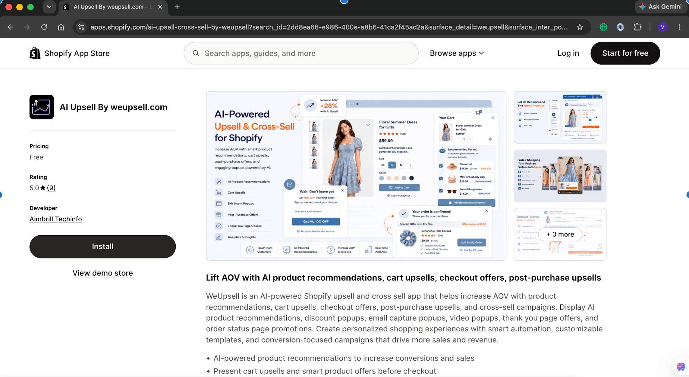 AI Upsell by weupsell on the Shopify App Store