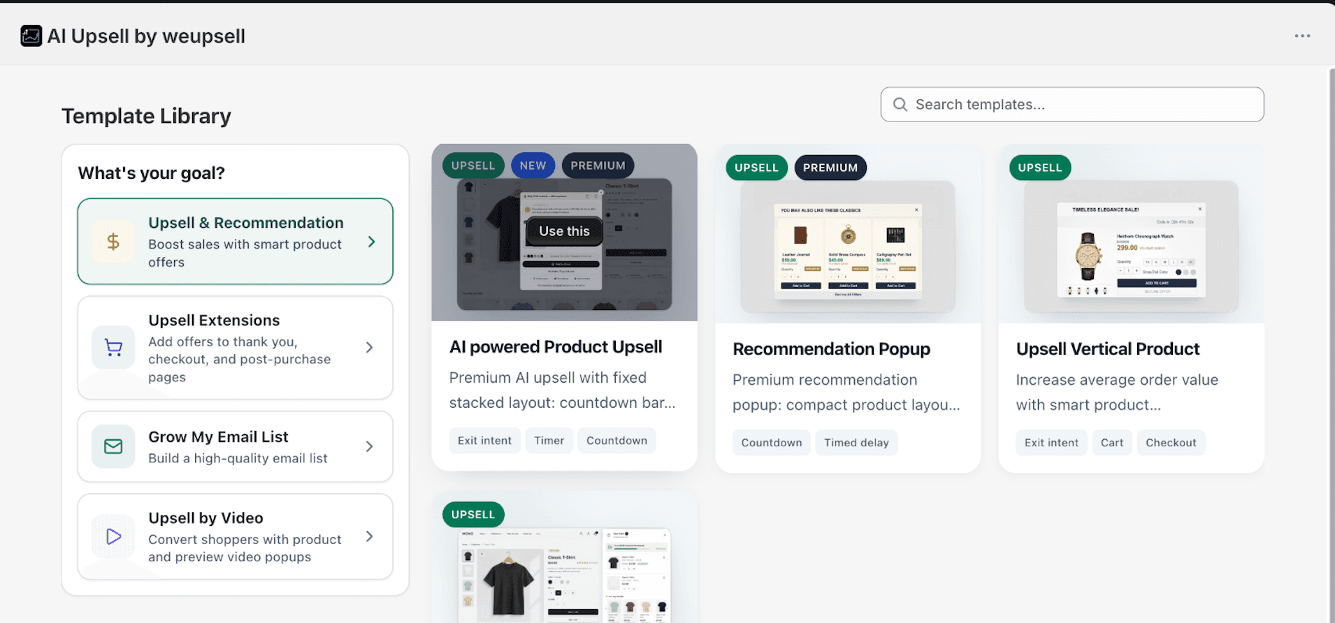 AI Powered Product Upsell template in the template library