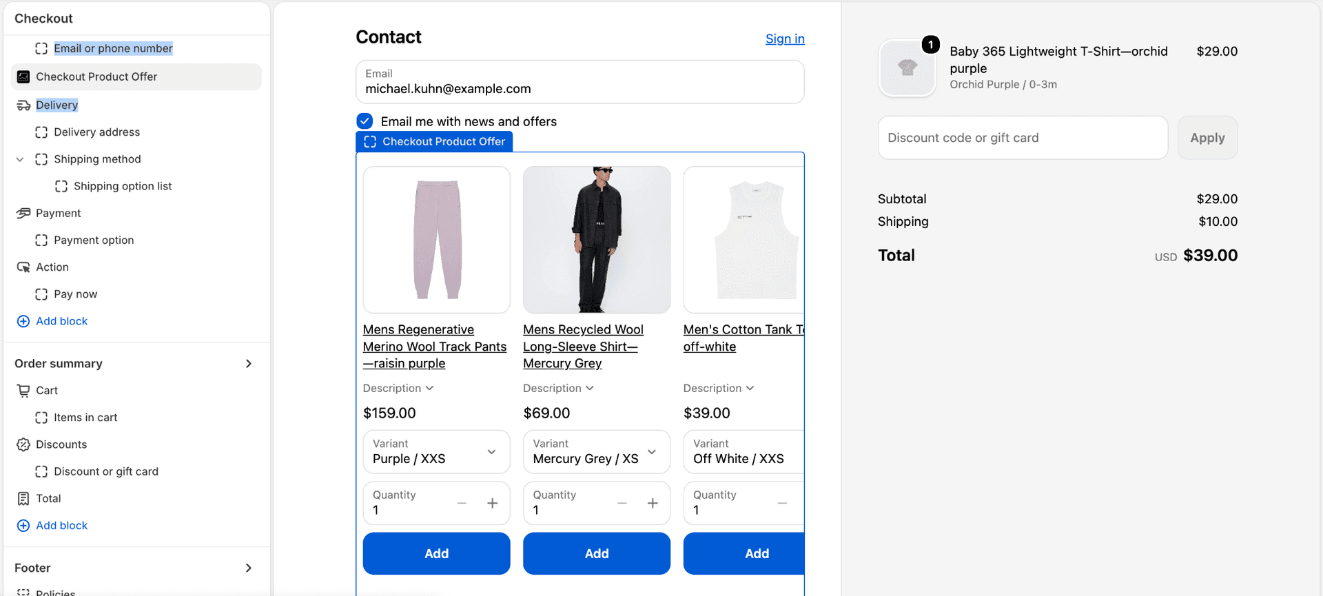 Step 5: Position the Checkout Product Offer and save