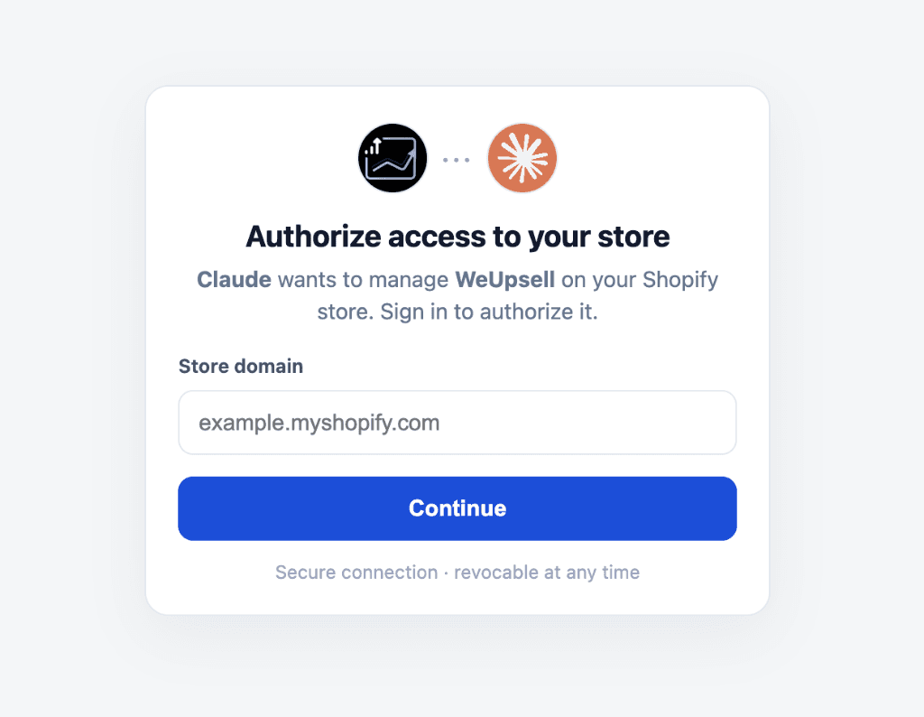 Step 9: Authorize access to your store by entering store domain