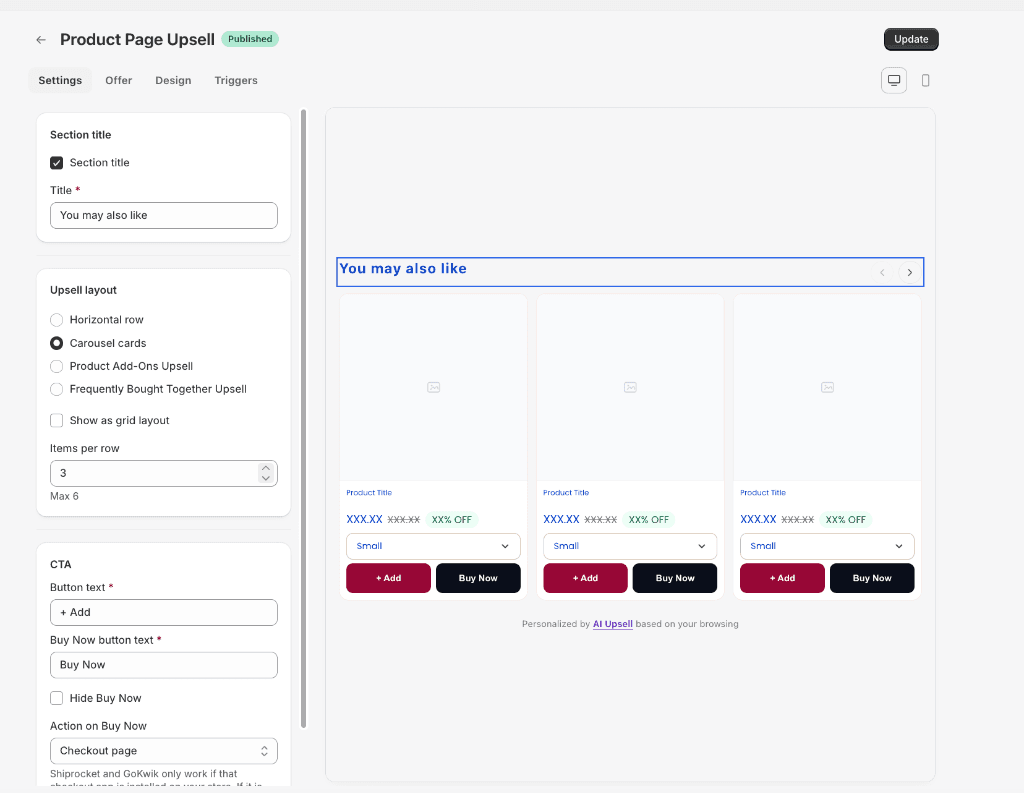 Step 2: Settings Tab and Live Preview Editor