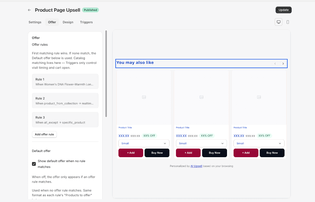 Step 3: Offer Tab and Offer Rules Configuration